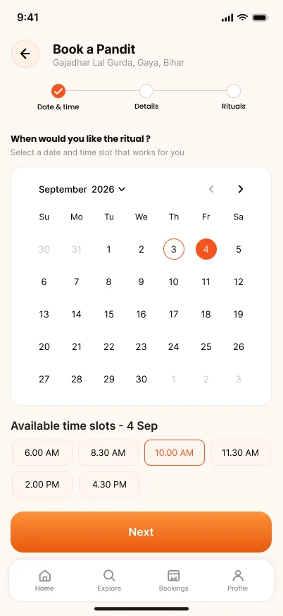Pick a date and time